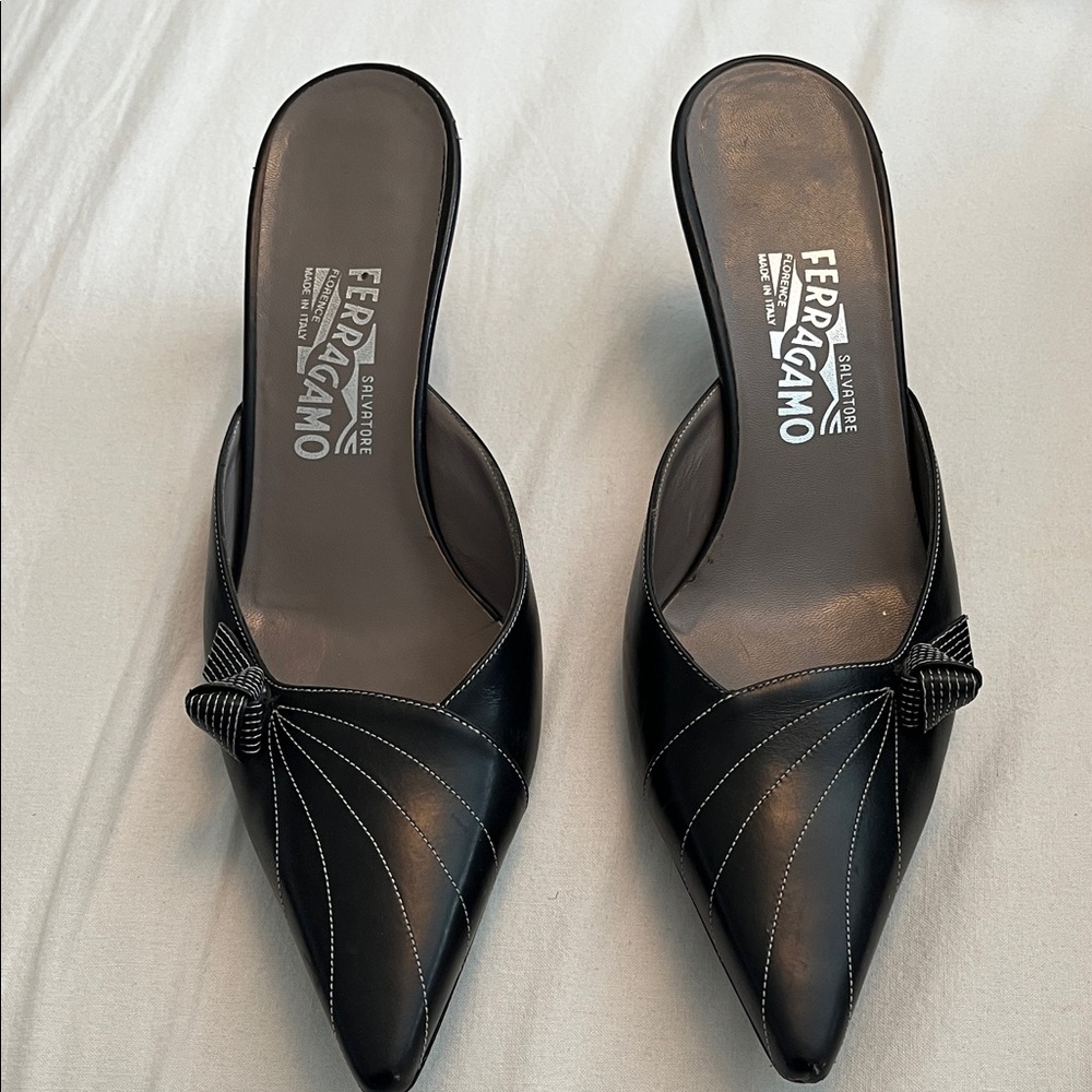 Salvatore Ferragamo kitten heel mule